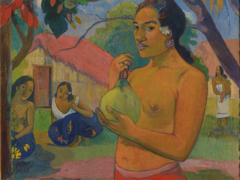 Paul-Gauguin-Eu-haere-ia-oe-Ou-vas-tu-La-Femme-au-fruit-Tahiti-1893